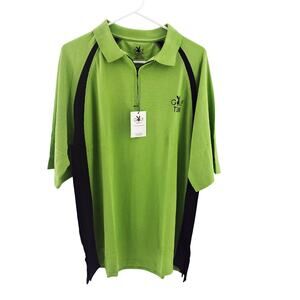 Playboy Golf Polo Shirt 1/4 Zip Green Moisture Wicking Quick Dry Breathable